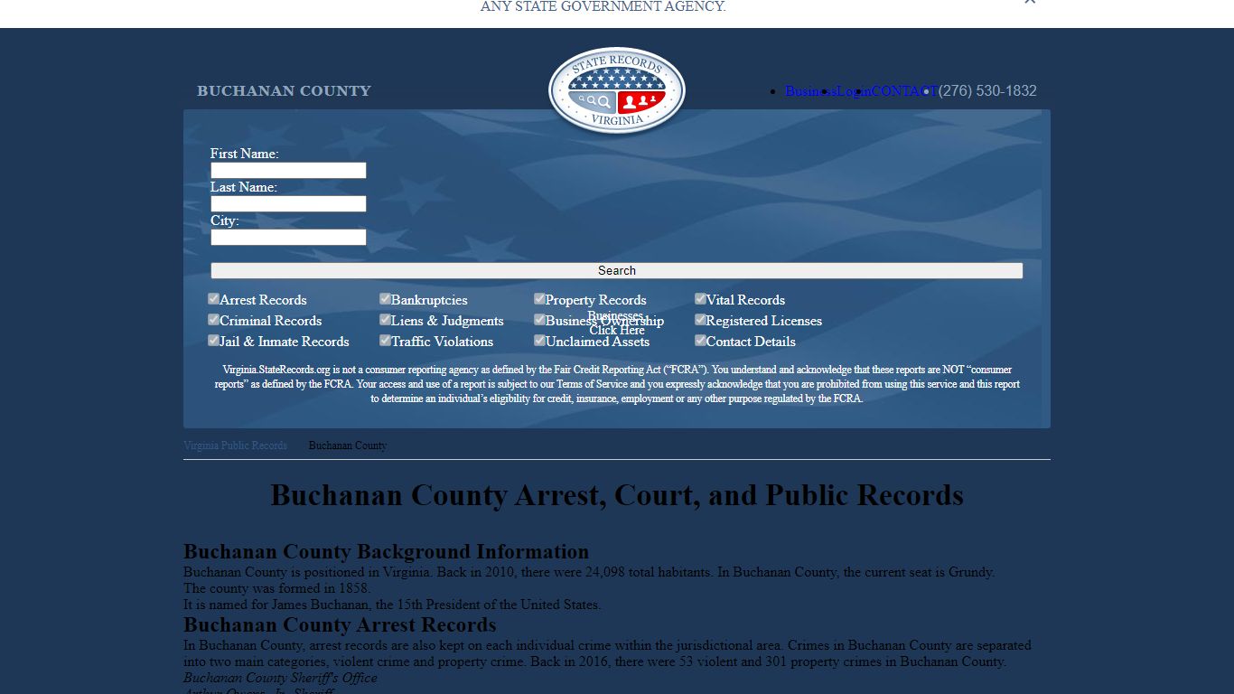 Buchanan County Arrest, Court, and Public Records